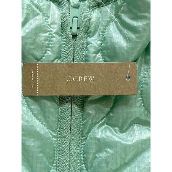 BRAND NEW J.Crew XXXS Pale Green Zip Front Primaloft Filled Quilted Vest - Picture 7 of 9